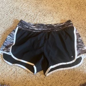 Black and gray athletic shorts